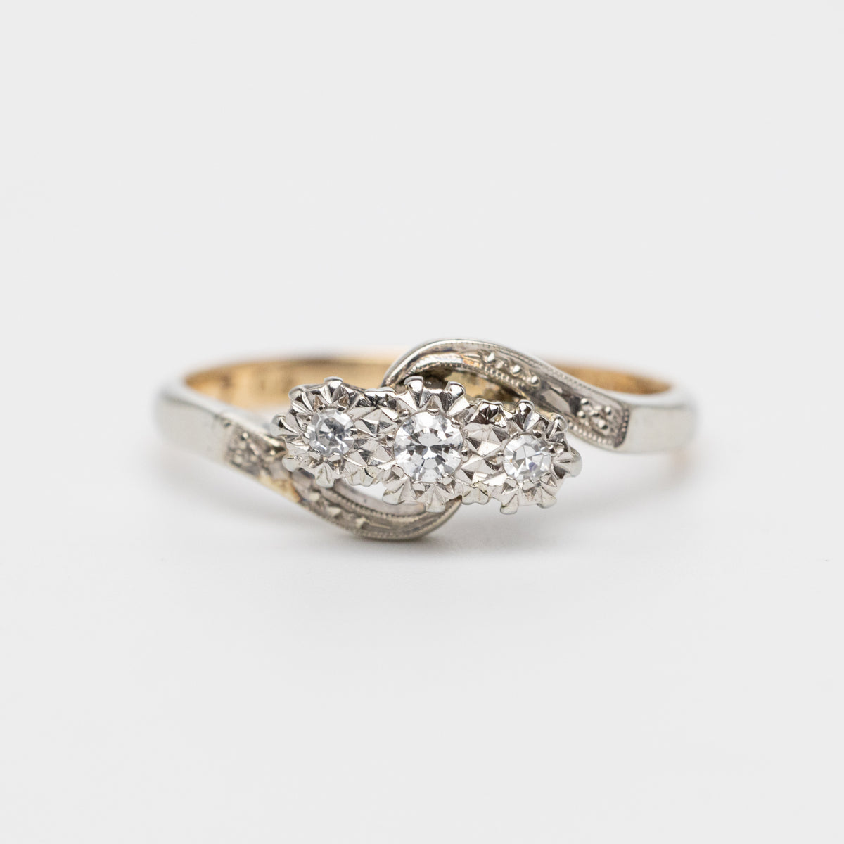 Art Deco Twist Trilogy Ring