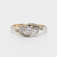 Art Deco Twist Trilogy Ring