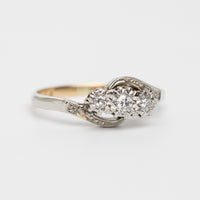 Art Deco Twist Trilogy Ring