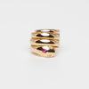Vintage Ruby And Diamond Snake Ring