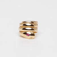 Vintage Ruby And Diamond Snake Ring
