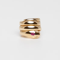 Vintage Ruby And Diamond Snake Ring