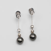 Tahitian Pearl And Diamond Earrings