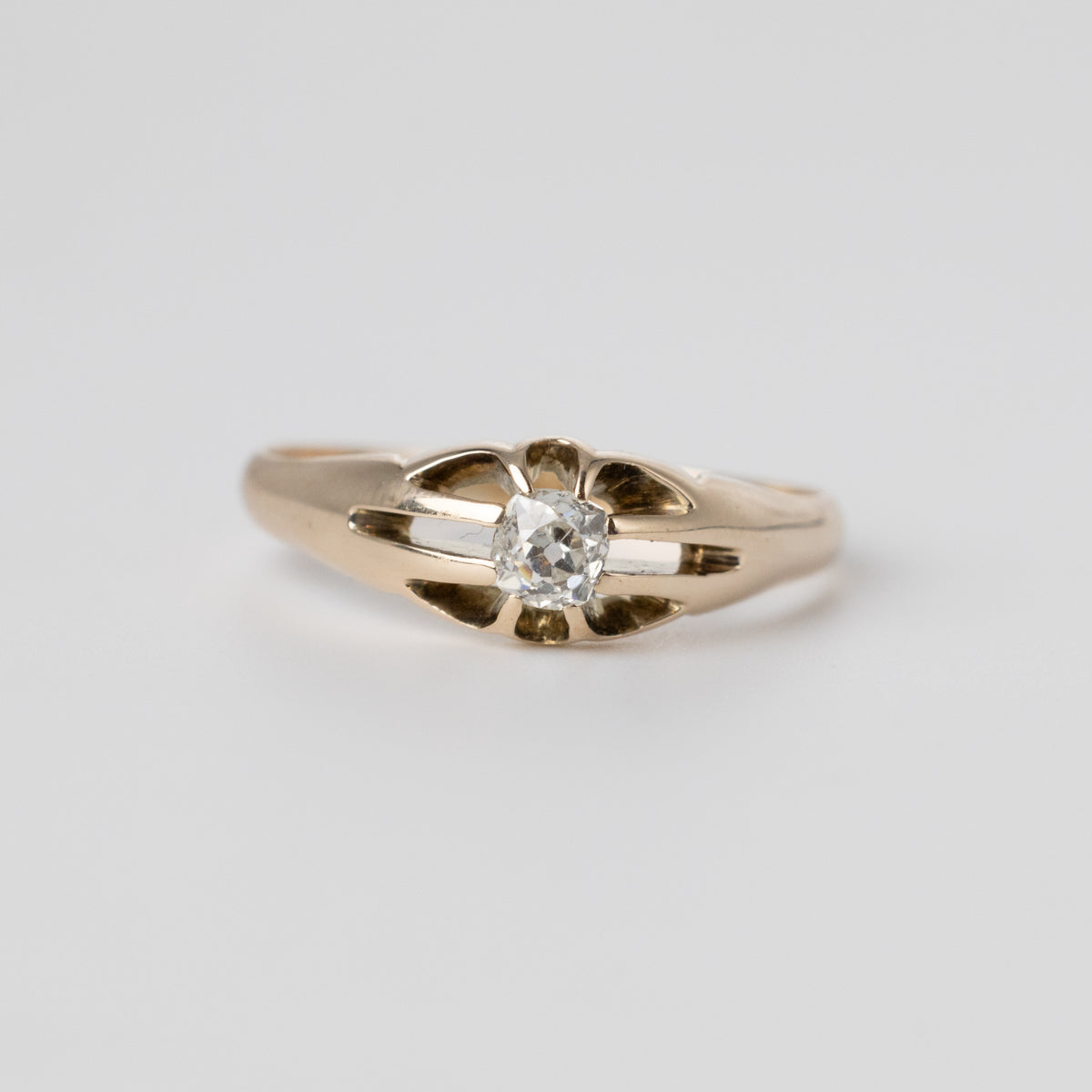 Mine-Cut Diamond Signet Ring