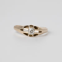 Mine-Cut Diamond Signet Ring