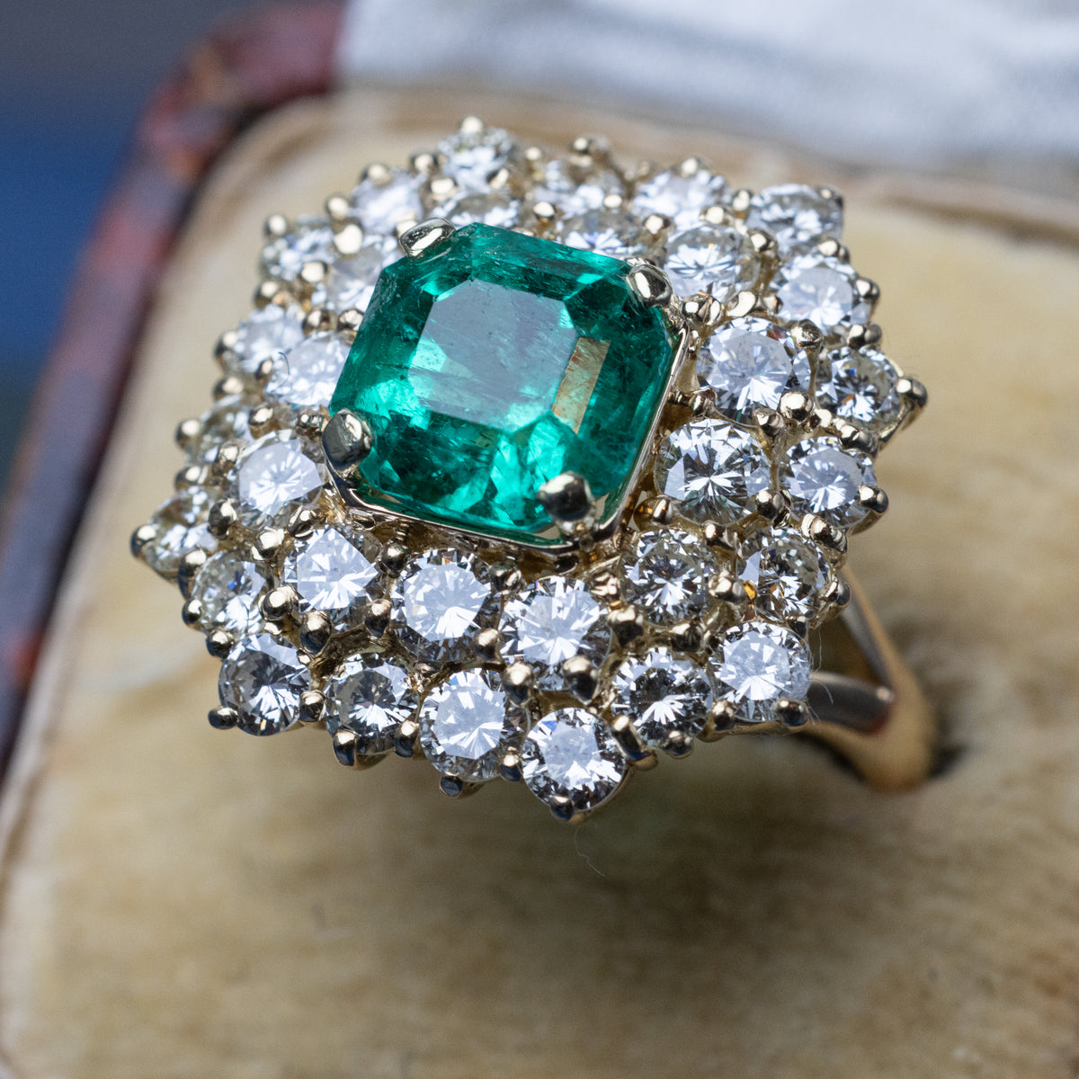 2.15 Carat Emerald And Diamond Ring