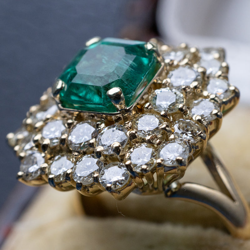 2.15 Carat Emerald And Diamond Ring
