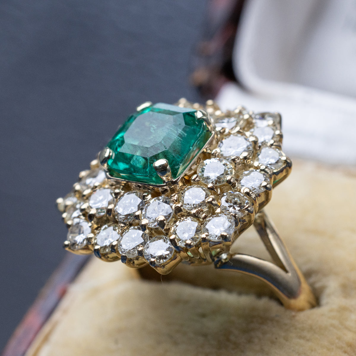 2.15 Carat Emerald And Diamond Ring